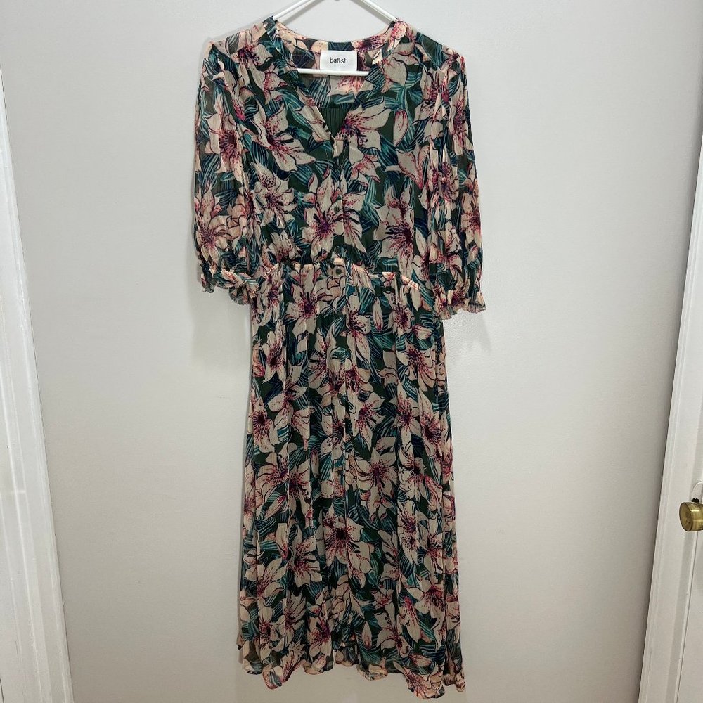 Ba&sh Brook Floral Print Midi Dress Size 1 (Small)